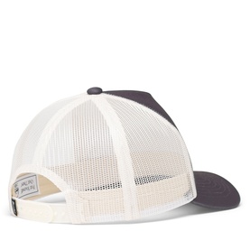 Herschel General Cap in Dark Gull Gray, rear view showing white mesh back panel and woven logo patch