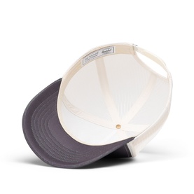 Herschel General cap in Dark Gull Gray, interior view showing cream lining, structured brim and ventilation eyelets.