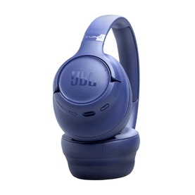 JBL Tune 730BT Wireless On-Ear Headphones in blue, shown at an angle highlighting cushioned ear cups and adjustable headband