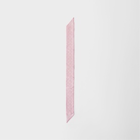 Narrow pink silk twill scarf with subtle tonal pattern, photographed flat on white background