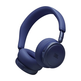 JBL Live 680NC On-Ear Wireless Headphones in blue, over-ear cushions with adjustable headband and JBL branding on earcups