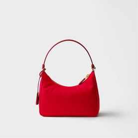 Prada Accessories red nylon mini shoulder bag with gold-tone hardware and short top handle