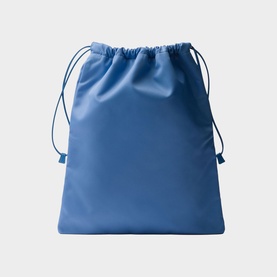 Prada Accessories light blue drawstring pouch bag with gathered top and matching cord ties, smooth finish