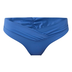 Sea Level Essentials V-Front Bikini Bottoms in Denim Blue, mid-rise with soft folded V-front waistband and smooth finish