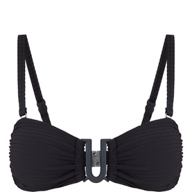 U Bar Textured Bandeau Bikini Top