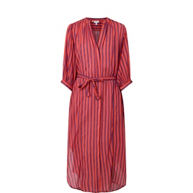 Vacay Boho Striped Shirt Dress