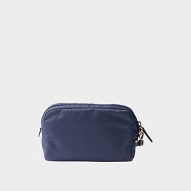 Prada Accessories blue nylon cosmetic pouch with zip closure and gold-tone hardware pull