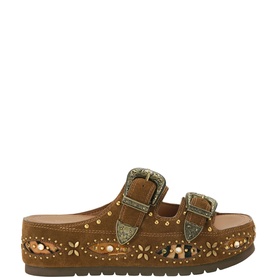 Western Buckle Flatform Sandals