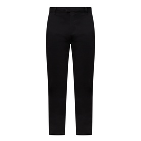 Arne Tailored Slim-Leg Chinos in black, mid-rise with slim leg, fixed waistband, concealed zip fly, stretch fabric