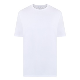 Arne Essential Solid T-Shirt in white, crew neck, short sleeves and straight hem in soft-touch stretch jersey fabric