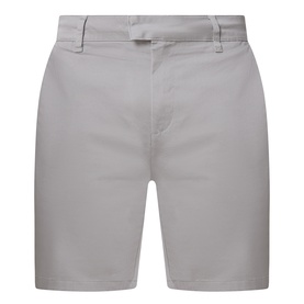 Arne stone cotton chino shorts with belt loops, slash pockets and a clean tailored finish
