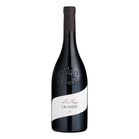 Chateau La Coste Le Rouge 75cl red wine bottle with dark label, Grenache Syrah Cabernet Sauvignon Carignan blend
