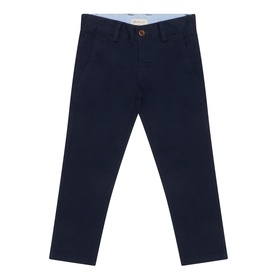 Gant Straight Leg Chinos in navy, children's chino trousers with button fastening, belt loops, and rear pockets