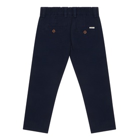 Gant Straight Leg Chinos in navy, back view showing rear pockets, logo tab, belt loops and elasticated waistband