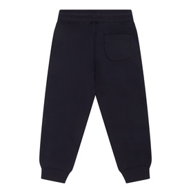Gant Shield Sweat Pants in Evening Blue, rear view showing back pocket, elasticated waistband, and ribbed cuffs