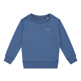 Gant Shield Snap Button Sweatshirt in Salty Sea blue, round neck, long sleeves, ribbed trims, embroidered shield logo on chest