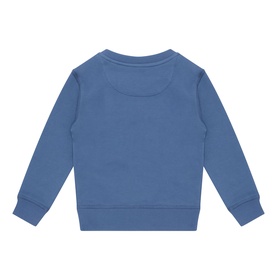 Gant Shield Snap Button Sweatshirt in Salty Sea blue, rear view showing long sleeves, ribbed cuffs and hem, plain back panel
