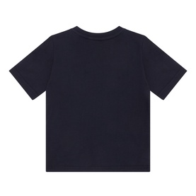 Gant Shield Solid T-Shirt in Evening Blue, 100% cotton, round neckline, short sleeves, straight hem, back view