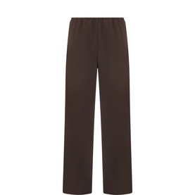 Fluid Crepe Mid-Rise Wide Leg Trousers