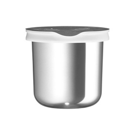 Shiseido Total Revitalizer Cream Refill in polished silver pot with white lid, men's moisturiser refill unit