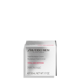 Shiseido Men Total Revitalizer Cream Refill 50ml, white box with red Total Age-Defense branding