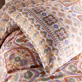 Vantona Kizzi Mandala Duvet Set in multi, featuring ornate paisley and floral print in gold, lilac, rust and sage tones