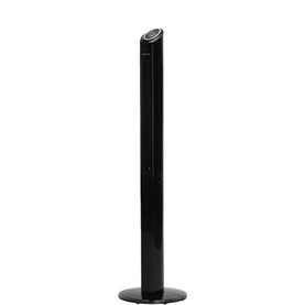 Dimplex Mont Blanc Cooling Tower Fan in black, slim upright design with circular base and top control panel