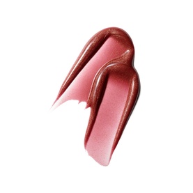 MAC Lip Gloss in Damnsel, swatch showing a sheer rosy-mauve tone with a glossy, high-shine finish
