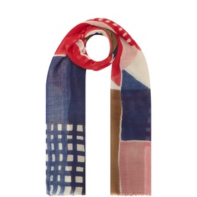 Multi Printed Fringed Scarf