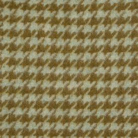 Oska wool scarf in Meadow, houndstooth pattern in golden tan and cream, 100% wool fabric close-up detail