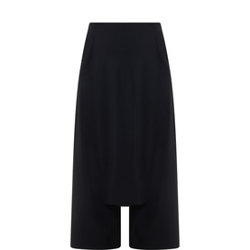 Draped Wide Cropped Trousers