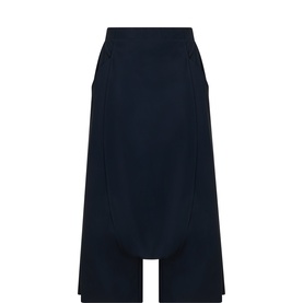 Draped Wide Cropped Trousers