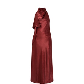 Sierra Drape Satin Gown Dress