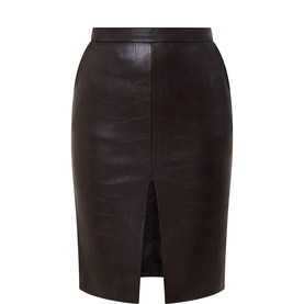 Rheba Croc Embossed Pencil Skirt