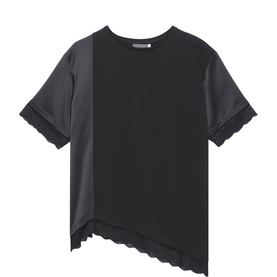 Panelled Lace-Trim T-Shirt