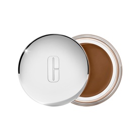 Clinique Daily Calm&trade; Makeup Balm Foundation in Deep 2, open pot showing rich warm-toned balm with silver lid, 30ml