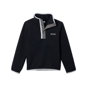 Columbia children's black and grey fleece quarter-zip jacket with contrast trim and snap collar detail