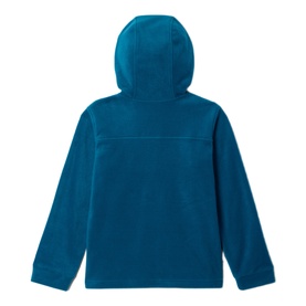 Columbia children's Phoenix Blue fleece hooded jacket, rear view showing hood and back panel detail