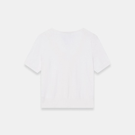 White cropped short-sleeve T-shirt, relaxed fit, shown flat with clean finish and subtle texture.