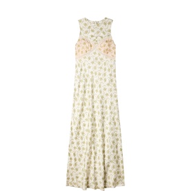 Floral Open Back Flared Dress