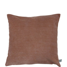 Fever + Hue Studio Plain Solara Cushion in terracotta, square with piped edge detail and concealed zip fastening