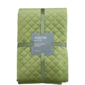 Velvet Quilted Throw Moss Green