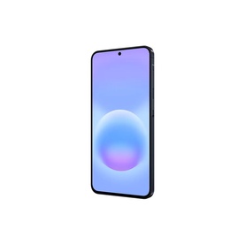 Samsung Galaxy A57 5G 256GB Dark Blue smartphone, front view showing light blue gradient display screen and slim dark frame