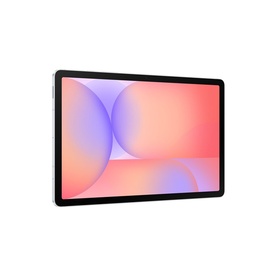 Samsung Galaxy Tab S10 Lite WiFi 128GB Silver tablet, angled view showing large display with pink and purple abstract wallpaper, slim silver frame