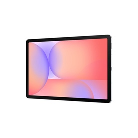 Samsung Galaxy Tab S10 Lite WiFi 128GB Silver tablet, angled front view showing colourful pink and purple gradient display on slim silver frame