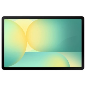 Samsung Galaxy Tab S10FE WiFi 128GB tablet, front view showing green-toned display with abstract shapes on screen.