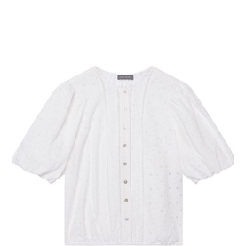 Dial Broderie Textured Blouse