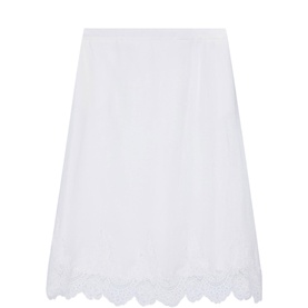 Lace Trim Flared Skirt