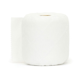 Jellycat Amuseeable white toilet roll plush soft toy, shown from the front with textured surface detail