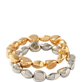 Two-pack Mixed Metal Beaded Bracelets
